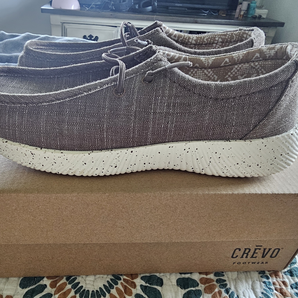 Crevo Brown Canvas Slip-On Loafer with Speckled White Sole